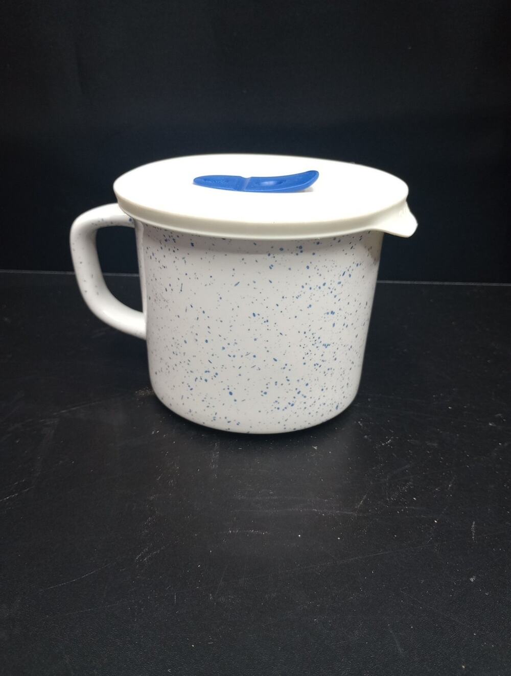 Corning Ware Colours BLUE SPECKLED Soup Chili 20 oz Stoneware Mug w/Lid